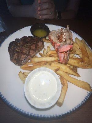 Steak  12 oz. NY Strip Maine Lobster Tail (Classic)