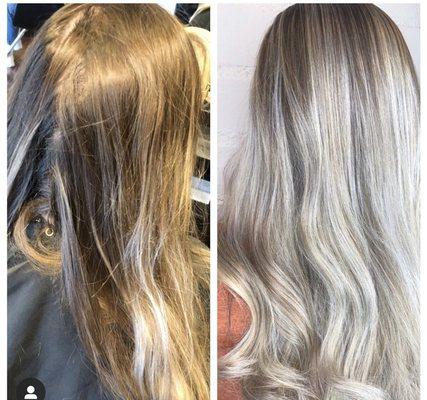 Balayage with shadow root