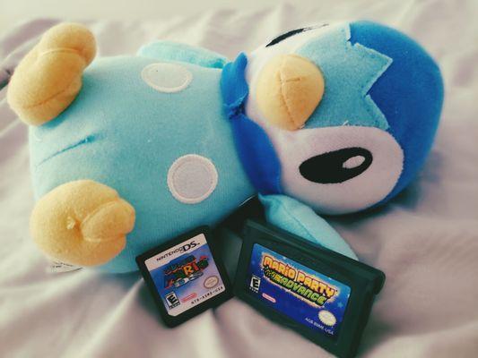 Piplup plush, super mario 64 ds, mario party advance gba