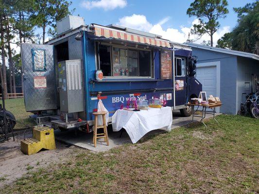 Bar B Q food truck, Owned by Mr. C and Mrs. T