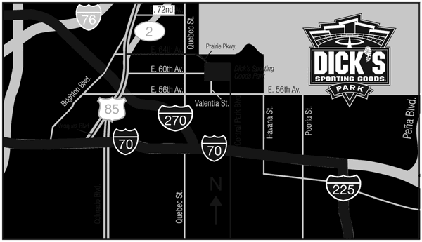 Dick's Sporting Goods Park map.