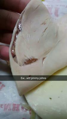 Look, I know jimmy johns isn't high quality meat. But this is disgusting.