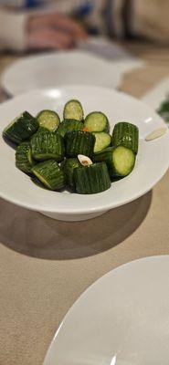 Cucumber salad- refreshing but needs to marinate longer for more flavor