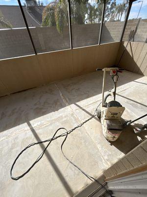 Grinding down concrete prepping for epoxy floors