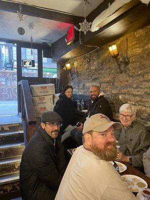 The rest of our group at Pommes Frites NYC.