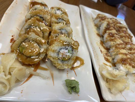 Tempura roll & crunchy roll