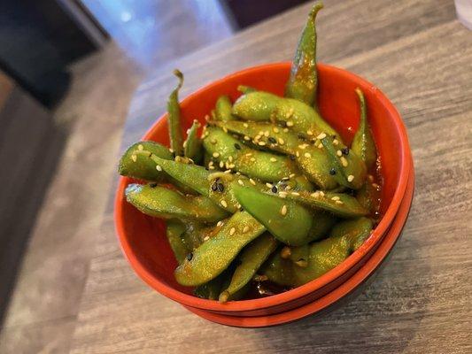 Garlic spicy edamame