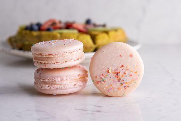 Pink Champagne Macarons from Chicago Desserts!