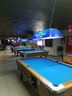 6 pool tables 2 electronic  dart boards steel tip darts available and bowling game