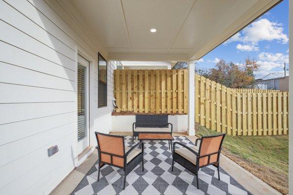 Covered back patio.