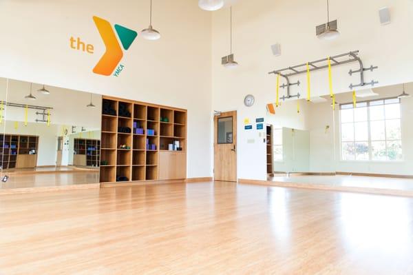 Club room. Used for TRX, healthy lifestyle programs, and additional exercise space.