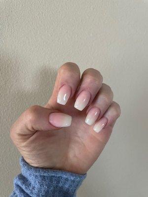 Acrylic full set pink and white ombrés