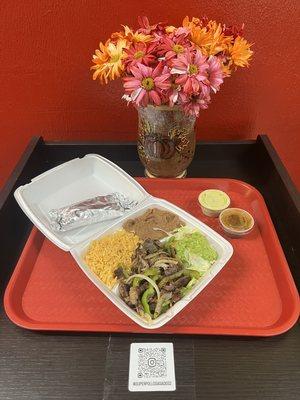 #16 - beef fajita plate