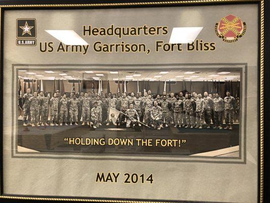 HQS US Army Garrison, Fort Bliss May 2014 "Holding Down the Forth"