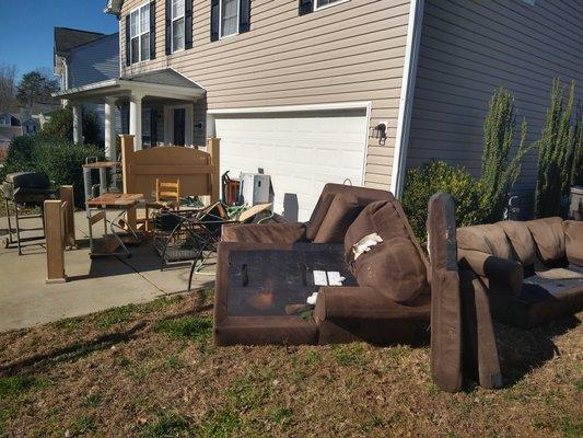 Before picture of a junk removal service (Garage clean out that was done for $250) in Winston-Salem