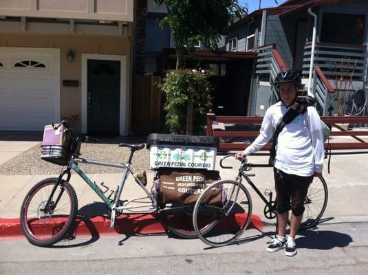 Delivering food, promotional ad materials, court documents and more since 2009 all by bicycle.