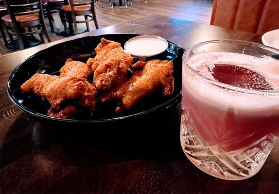 Chili and lime wings with NY Sour