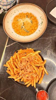 Jungly fries and makhani pasta