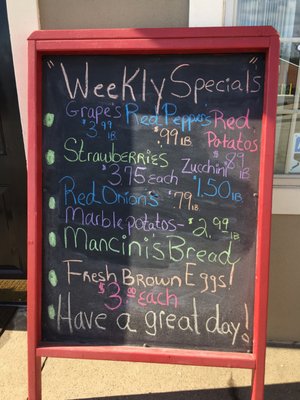 Weekly specials ...