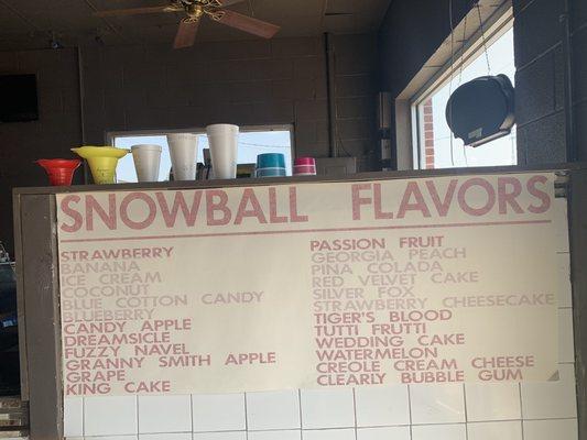 SnowBall Flavors