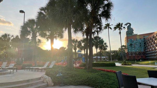 View from the tables at the pool bar