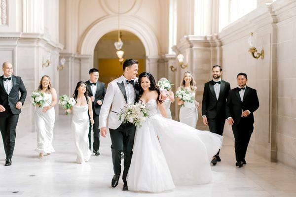 San Francisco City Hall Wedding, Fairmont Wedding; 
Wedding planning & Design: Blooming Wed; 

PC: Sarah Rubin Photography