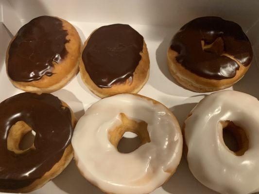 Boston Kreme, Chocolate Frosted, Vanilla Frosted