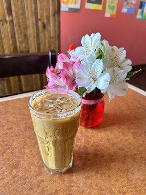 Iced Lavender Honey Latte (with Oat Milk)