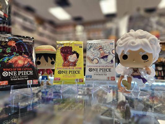 Funko Pops
 Trading Cards
 One Piece