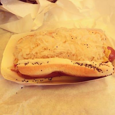 Coney Island Dog half loaded.