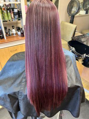 Color correction with pops of violet