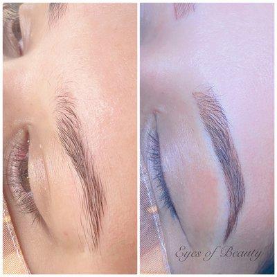 Ombre permanent brow