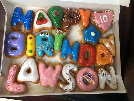 Birthday donut box