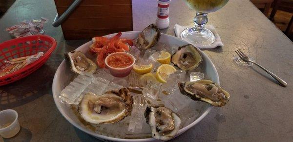 Oysters and shrimp appetizer.