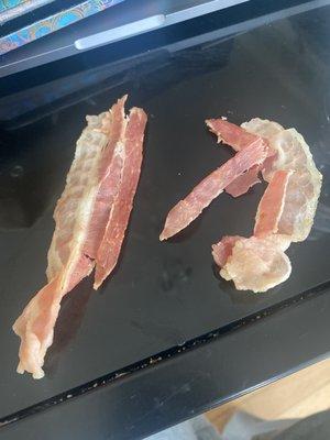 Uncooked bacon