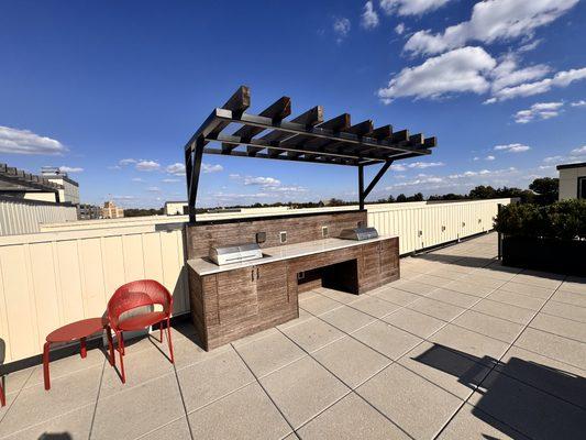 Grills setup on a nice roof