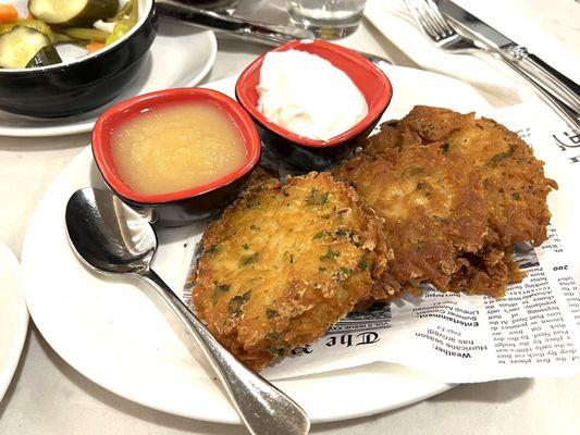 Potato Latkes w/ Applesauce & Sour Cream