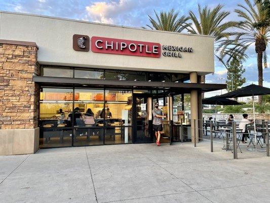 Outside: view as you walk from parking lot; note that shared outdoor seating is available