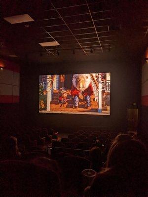 Seat distance in row J in theatre 9. One of the smaller theaters with excellent Titan sound.