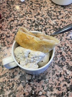 Hand scooped Butter Pecan Ice Cream topped with a slice of Apple Pie!