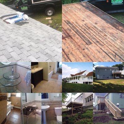 Roofing contractor bathroom remodeling deck builder