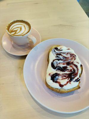 Ricotta toast and macchiato