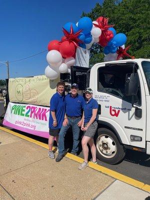 Lynn, Darryl and Lindsay driving for Pink 2 Pink