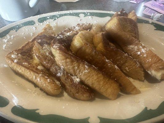 French toast.  It's delicious with a little cinnamon in the powdered sugar.  I opted for no whipped cream.