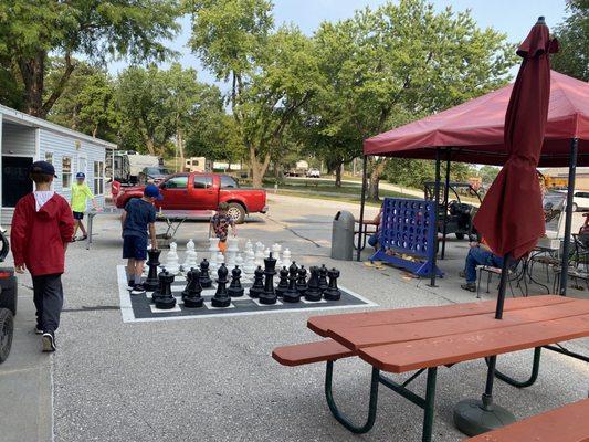 Life size chess, ping pong, connect 4 and checkers for anyone to use