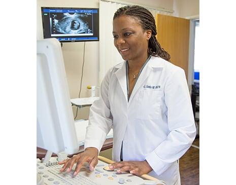 Joslyn Gumbs, OBGYN treats patients from her office in East Hollywood, CA.