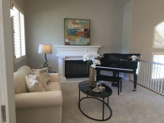 Small sofa and coffee table to match the baby grand piano