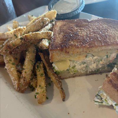 Chicken salad melt sandwich