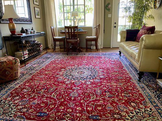 beautiful vintage Mashad rug from Magic Rugs