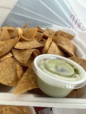 What $2 of guacamole gets you. The chips also cost extra